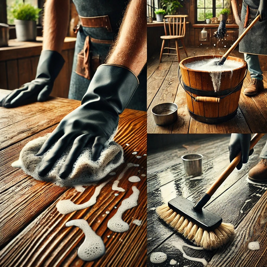 Savon noir pour nettoyage terrasse en bois